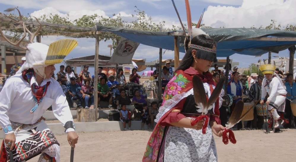 Dancers from the Pueblo of Ohkay Owingeh perform at an arts & crafts show, New Mexico. Photo: Seth Roffman