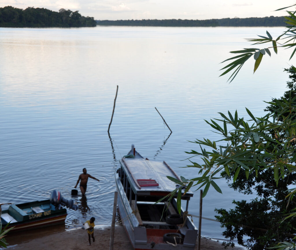 Amerindian residents of Orealla rely on the river for their daily life.